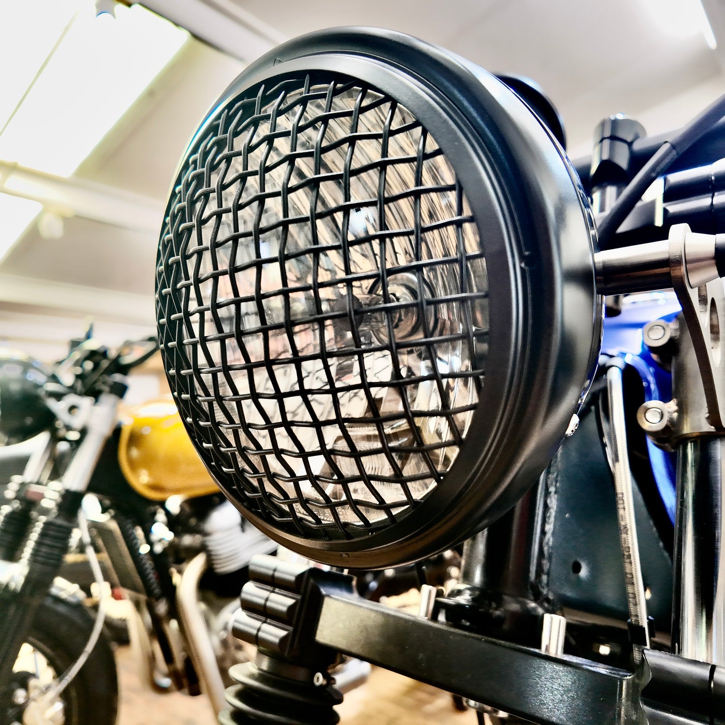 Matt Black Mesh Headlight Grill 7" Inch