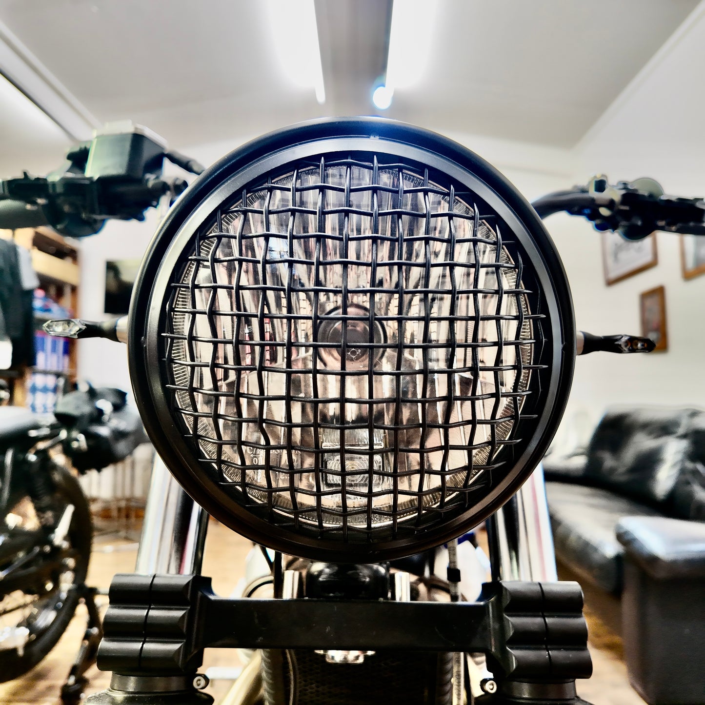 Matt Black Mesh Headlight Grill 7" Inch